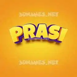 prasi in Orange Toon style - 3D name wallpaper