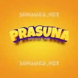 prasuna in Orange Toon style - 3D name wallpaper