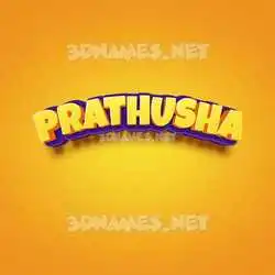 prathusha in Orange Toon style - 3D name wallpaper