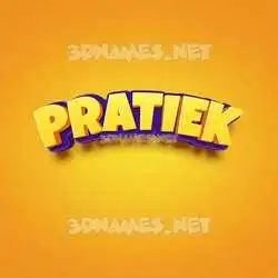 pratiek in Orange Toon style - 3D name wallpaper