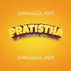 pratistha in Orange Toon style - 3D name wallpaper