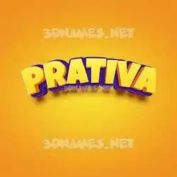 prativa in Orange Toon style - 3D name wallpaper