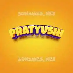 pratyushi in Orange Toon style - 3D name wallpaper