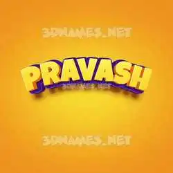 pravash in Orange Toon style - 3D name wallpaper