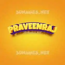 praveenraj in Orange Toon style - 3D name wallpaper