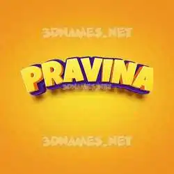 pravina in Orange Toon style - 3D name wallpaper