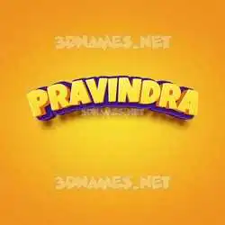 pravindra in Orange Toon style - 3D name wallpaper
