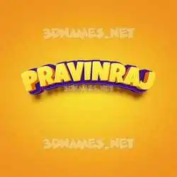 pravinraj in Orange Toon style - 3D name wallpaper