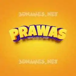 prawas in Orange Toon style - 3D name wallpaper