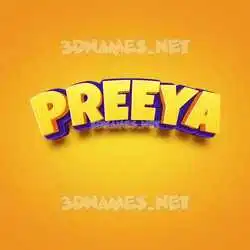 preeya in Orange Toon style - 3D name wallpaper