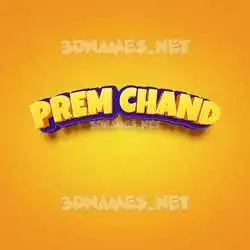 prem chand in Orange Toon style - 3D name wallpaper