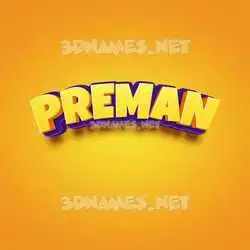 preman in Orange Toon style - 3D name wallpaper