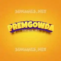 premgowda in Orange Toon style - 3D name wallpaper