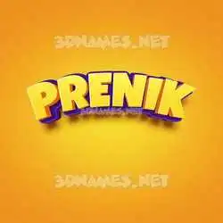 prenik in Orange Toon style - 3D name wallpaper