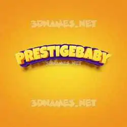 prestigebaby in Orange Toon style - 3D name wallpaper