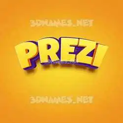 prezi in Orange Toon style - 3D name wallpaper