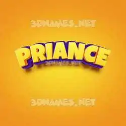 priance in Orange Toon style - 3D name wallpaper