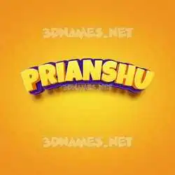 prianshu in Orange Toon style - 3D name wallpaper