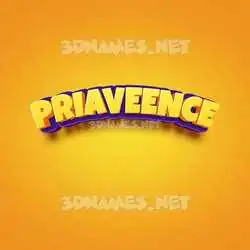 priaveence in Orange Toon style - 3D name wallpaper