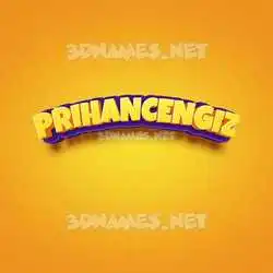 prihancengiz in Orange Toon style - 3D name wallpaper