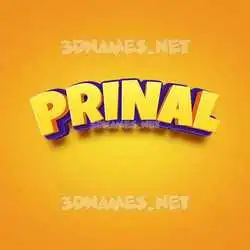 prinal in Orange Toon style - 3D name wallpaper