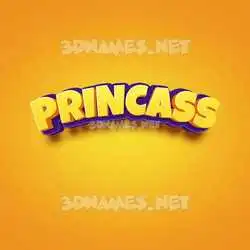 princass in Orange Toon style - 3D name wallpaper