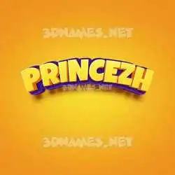 princezh in Orange Toon style - 3D name wallpaper