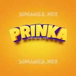 prinka in Orange Toon style - 3D name wallpaper