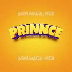 prinnce in Orange Toon style - 3D name wallpaper