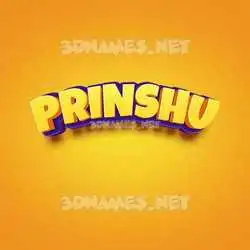 prinshu in Orange Toon style - 3D name wallpaper