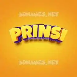 prinsi in Orange Toon style - 3D name wallpaper