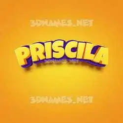 priscila in Orange Toon style - 3D name wallpaper