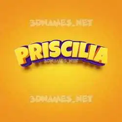 priscilia in Orange Toon style - 3D name wallpaper