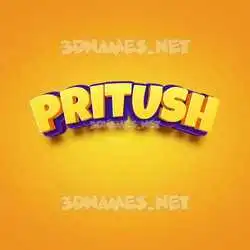 pritush in Orange Toon style - 3D name wallpaper