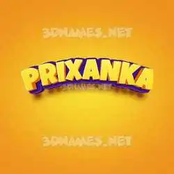 prixanka in Orange Toon style - 3D name wallpaper