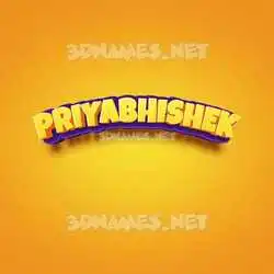 priyabhishek in Orange Toon style - 3D name wallpaper