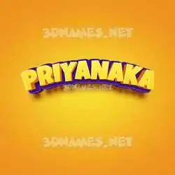 priyanaka in Orange Toon style - 3D name wallpaper