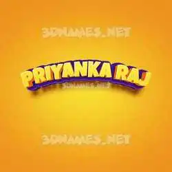 priyanka raj in Orange Toon style - 3D name wallpaper