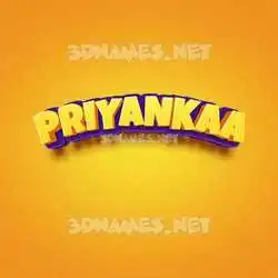 priyankaa in Orange Toon style - 3D name wallpaper