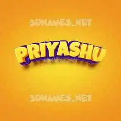 priyashu in Orange Toon style - 3D name wallpaper