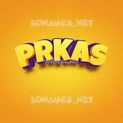 prkas in Orange Toon style - 3D name wallpaper