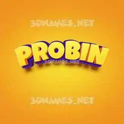 probin in Orange Toon style - 3D name wallpaper