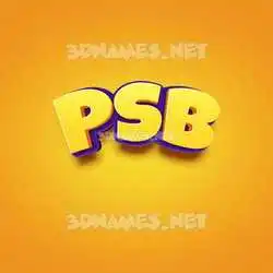 psb in Orange Toon style - 3D name wallpaper