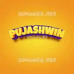 pujashwin in Orange Toon style - 3D name wallpaper