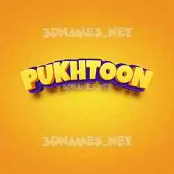 pukhtoon in Orange Toon style - 3D name wallpaper
