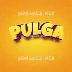 pulga in Orange Toon style - 3D name wallpaper