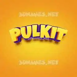pulkit in Orange Toon style - 3D name wallpaper