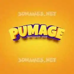 pumage in Orange Toon style - 3D name wallpaper