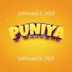 puniya in Orange Toon style - 3D name wallpaper