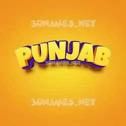 punjab in Orange Toon style - 3D name wallpaper